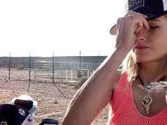 Outdoor romping and fellating Public fuck-a-thon next to train tracks