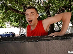 Good redhead with perfect bottom Aria Kai jumps on a big cock