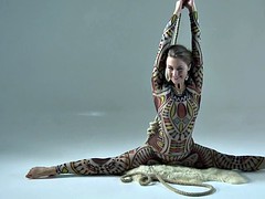 Anka the nudist showing her talent