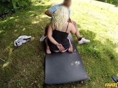 Blonde slut takes Hunter's cock deep in her soaking wet pussy