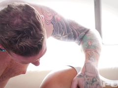 Grosse titten, Blondine, Spermaladung, Hundestellung, Hardcore, Milf, Öl