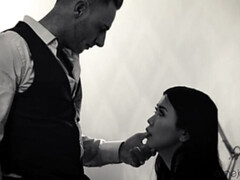 Aziatisch, Pijpbeurt, Sperma shot, Likken, Natuurlijke tieten, Kut duiken, Geschoren, Kousen