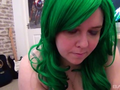 Belle grosse femme bgf, Brunette brune, Tir de sperme, Faciale, Lingerie, Tatouage