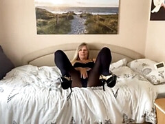 German MILF SweetSusi Dirty Talk in Nylon and Heels