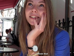 Blonde, Sucer une bite, Tir de sperme, Mignonne, Grossier, Robe, Chatte, Russe