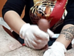 Arzt, Handschuhe, Handjob, Latina, Masturbation