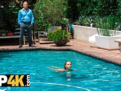 Blonde, Sucer une bite, Attrapée, Papa, Hard, De plein air, Chatte, Adolescente