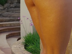 Checa, Pies, Penetracion con dedos, Tetas naturales, Orgasmo, Al aire libre, Perforación, Tetas