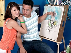 Grote kont, Grote lul, Pijpbeurt, Bruinharig, Hondjeshouding, Natuurlijke tieten, Tiener, Tieten likken