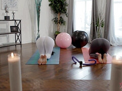 Brunettes Make Love After Workout - Tattooed Yoga Instructor Joanna Angel Fucks Her Busty New Student Heather Vahn