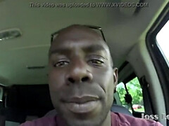 a young girl sucks a big black cock in a car park in the street in the middle of the afternoon.part1