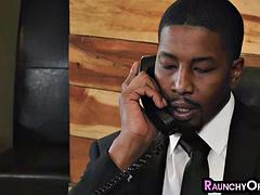 Grosser schwanz, Schwarz, Blasen, Pummelig, Erotisch, Fetisch, Lingerie, Büro