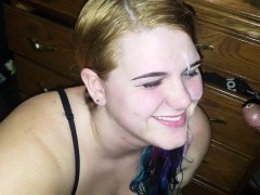 Enthousiasteling, Blond, Sperma in gezicht, Interraciaal, Webcamera