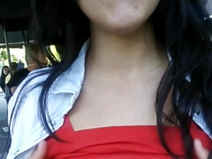 Amateur, Arabe, Morena, Polla, Al aire libre, Público, Adolescente, Tetas