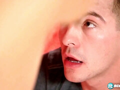 Grote mammen, Blond, Pijpbeurt, Sperma shot, Sperma in gezicht, Hd, Tieten likken