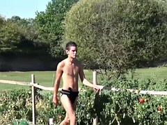 Real jockstrap twink fucked outdoors in his 21 year old ass