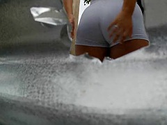 Camera Records Sexy Latina In Beach Dressing RoomBIG BUTT