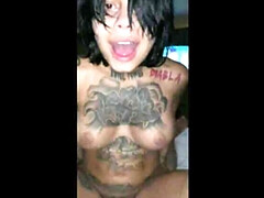 Tattoed model Genevieve Sinn is getting smashed in a hotel