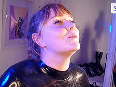 Spermaladung, Schmuddelige sprache, Absätze, Latex, Rotschopf