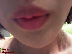 Enthousiasteling, Aziatisch, Lieveling, Grote mammen, Koreaans, Masturbatie, Alleen, Webcamera