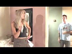 torrid blond MILF banging in stockings and high-heeled slippers