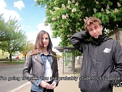 18 jaar, Bruinharig, Man die toekijkt, Hd, Geld, Gezichtspunt, Zuigen, Vrouw