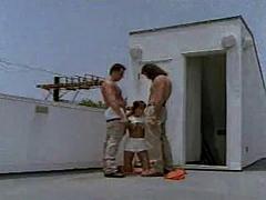 Racquel Darrian is on fire with lust and fantasizes about having her pussy fucked like hell by the cocks of two blue