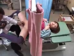 Asiatisch, Tussi, Arzt, Gynäkologe, Japanische massage, Öffentlich