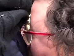 Horny mature woman gets fucked in the woods