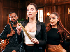 Brunette brune, 2 femmes 1 homme, Interracial, Maigrichonne, Plan cul à trois