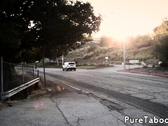 Submissive babe spitroasted in threeway