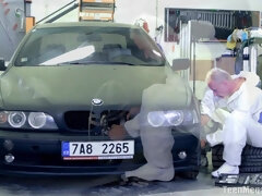 Arsch, Blondine, Auto, Hardcore, Milf