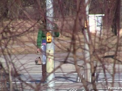 Vrouw, Brillen, Spijkerbroeken, Buiten, Pissen, Pornster, Openbaar, Nat