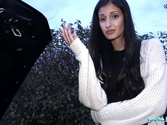 Braunhaarige, Schwanz, Hd, Geld, Im freien, Öffentlich, Muschi, Titten