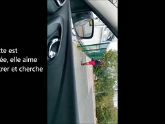 Französisch, Spassig, Lingerie, Masturbation, Im freien, Öffentlich, Transfrau, Solo