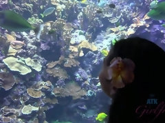 Enthousiasteling, Bruinharig, Vriendin, Openbaar, Douche, Mager, Slapen, Tieten likken