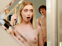 Aesthetic teen model Chloe Cherry jumps on a long dick in the cowgirl pose