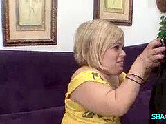 Midget, blonde, blowjob