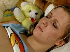 ブロンド, フェラチオ, なめる, ティーン