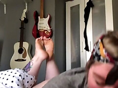 Leie, Wohlbeleibte schöne frauen, Blasen, Paar, Füsse, Hd, Pov, Schlucken