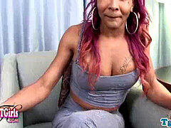 Enthousiasteling, Amerikaans, Zwart, Zwart, Aftrekken, Masturbatie, Shemale, Alleen