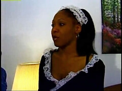 Noire, Sucer une bite, Tir de sperme, Gorge profonde, Noir ébène, Hard, Interracial, Plan cul à trois