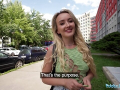 Sexy young blonde seeking large cocks from strangers to create content