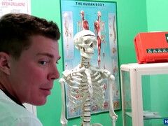 Anaal, Kont, Blond, Olie, Doordringend, Tiener, Trio, Uniformpje