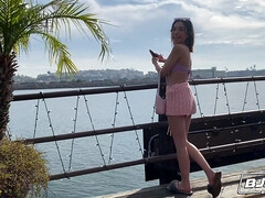 Mooi, Pijpbeurt, Bruinharig, Rondborstig, Schattig, Sperma in gezicht, Masturbatie, Tieten likken