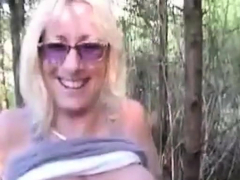 Amateur, Rubia, Maduro, Al aire libre, Solo