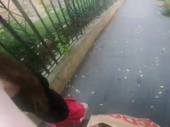 Enthousiasteling, Grote kont, Eten, Handbeurt, Buiten, Openbaar, Tiener, Trio