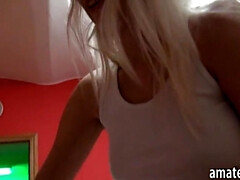 Sexy amateur Czech slut fucked on massage table for money