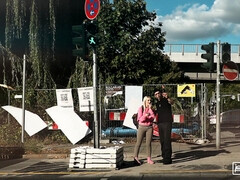 Lovita Fate masturbates and sucks a cock in the public toilet