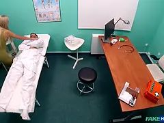 Delicious blond russian drinks the therapists cum - faux hospital